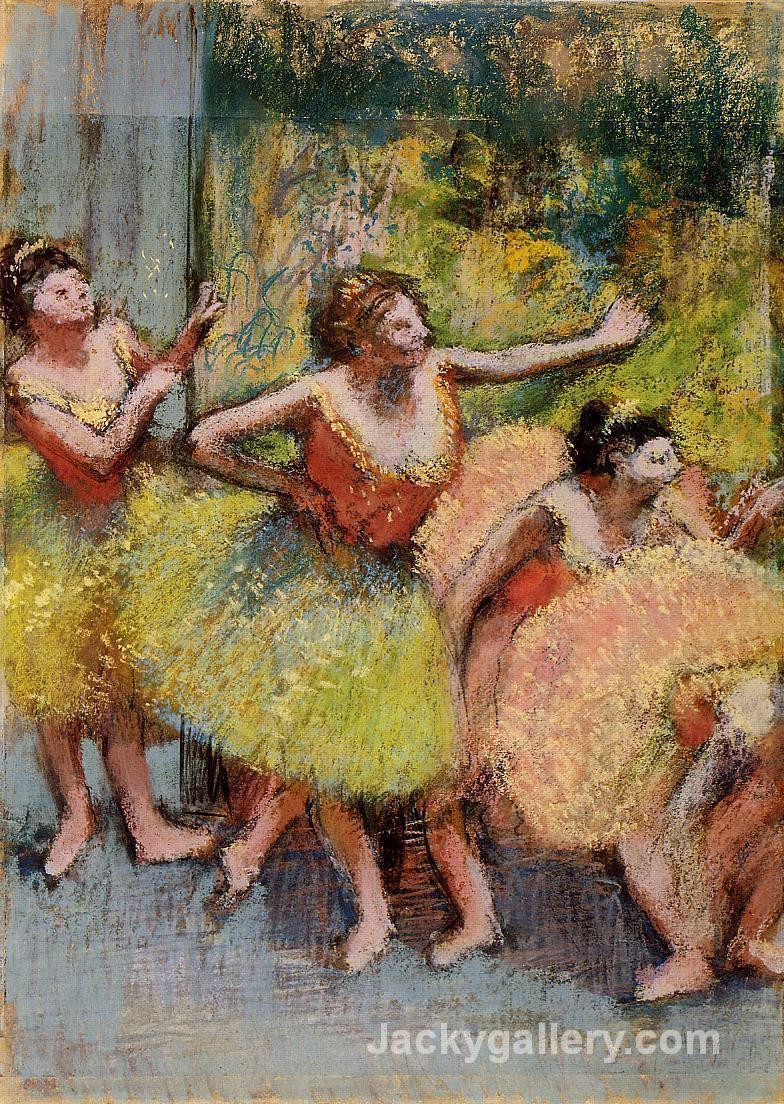 Dancers in Green and Yellow by Edgar Degas paintings reproduction